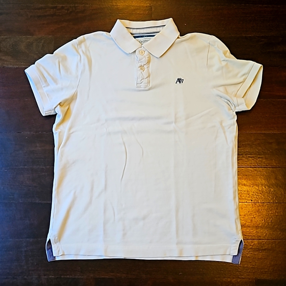 MEN'S AEROPOSTALE POLO SHORT SLEEVE MUSCLE T SHIRT WHITE SZ L $60